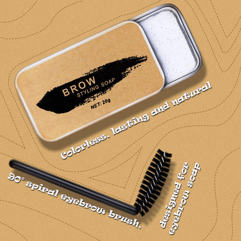 4 Pieces Eyebrow Soap Kit, Brows Styling Soap Eyebrow Shaping Soap Long-lasting Waterproof Eyebrow Shaping Gel Eyebrow Styling Pomade with Eyebrow Brushes for Natural Eyebrows - BeesActive Australia