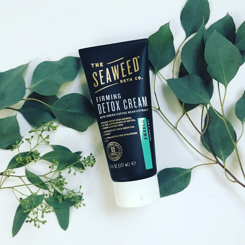 The Seaweed Bath Co. Detox Body Cream, Awaken Scent (Rosemary & Mint), With Natural Bladderwrack Seaweed, Vegan, Paraben Free, 6 oz Awaken - Rosemary & Mint 6 Ounce (Pack of 1) - BeesActive Australia
