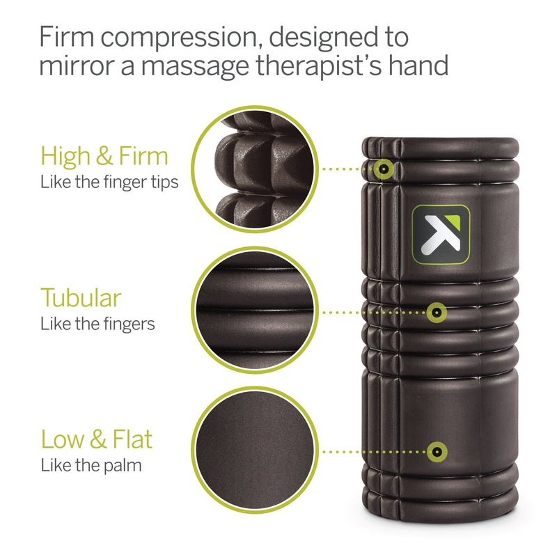 TriggerPoint GRID Foam Roller with Free Online Instructional Videos, Original (13-Inch) Black - BeesActive Australia