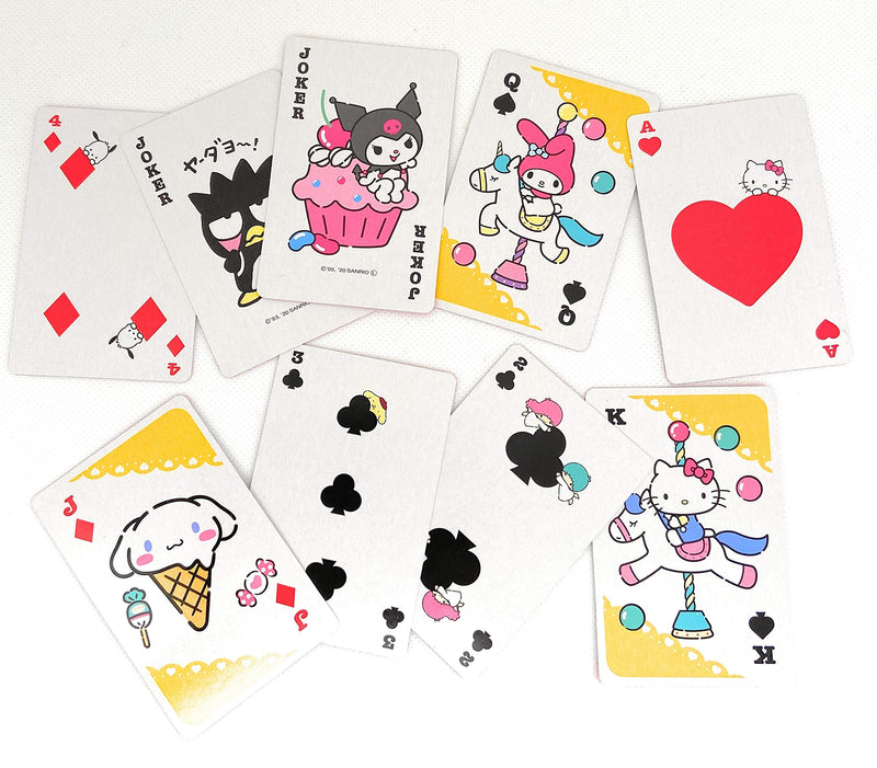 Sanrio Characters Playing Card Hello Kitty, Little Twin Stars, My Melody, Cinnamoroll, Pompompurin, Pochacco 3.5in x 2.4in x 0.7in with Paper case - BeesActive Australia