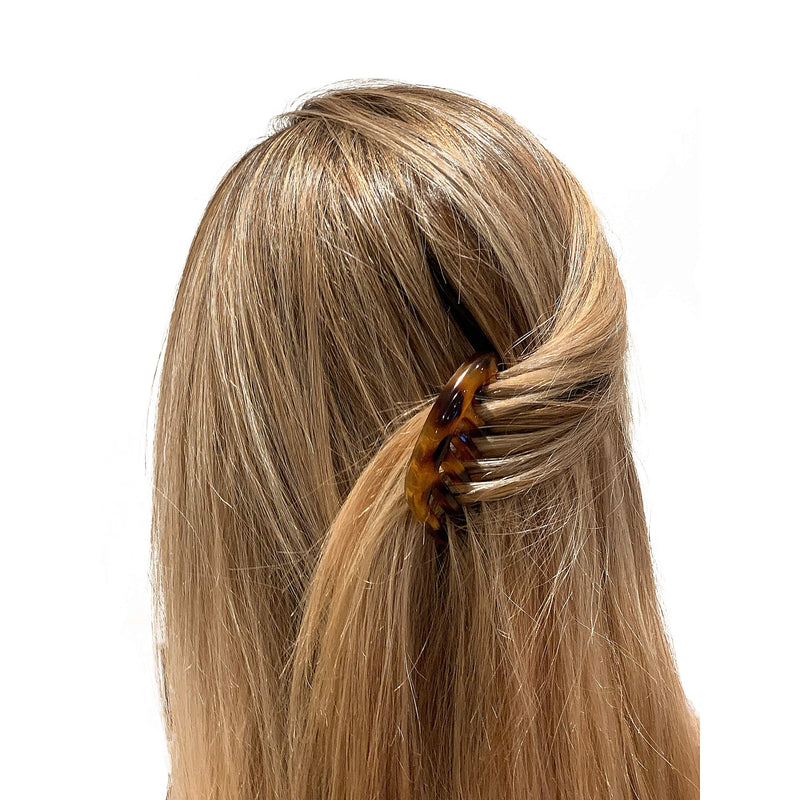 Camila Paris CP2878 French Hair Side Comb Small Rounded, Tokyo, French Twist Hair Combs, Strong Hold Hair Clips for Women Bun Chignon, No Slip Styling Girls Hair Accessories Made in France - BeesActive Australia