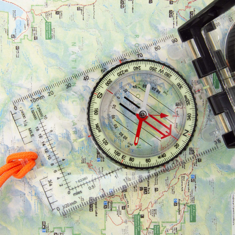 Sun Company ProSight Sighting Map Compass with Adjustable Declination - Handheld Orienteering Baseplate Compass for Hiking, Backpacking, and Survival Navigation - BeesActive Australia