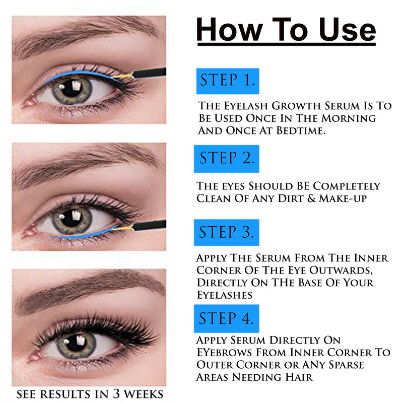 Natural Eyelash & Brow Growth Serum Booster Gives You Longer Natural Thicker Looking Eyelashes & Eyebrows | Conditions Repairs & Stimulates Healthy New Eyelash Growth & Eyebrow Growth - BeesActive Australia