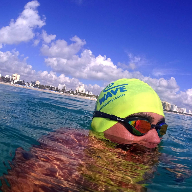 New Wave Swim Goggles with Protective Storage Case - Anti Fog Lenses, Four Nose Bridges for Triathlon & Open Water Swimming Bonfire = Revo Lens in Black Frame - BeesActive Australia