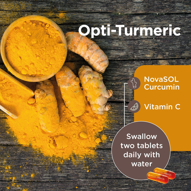 Healthspan Opti-Turmeric | High Strength 500mg Liquid Curcumin | Supports Cartilage Formation | Immune Health | 185 Times Better Absorbed & 7 Times Faster Acting Than Standard Turmeric (60 Capsules) - BeesActive Australia