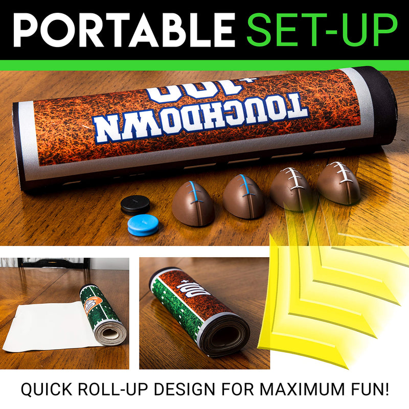 Franklin Sports Shuffleboard Table Game Mats – Tabletop Shuffleboard Mats and Pushers – Indoor Shuffleboard Games Football - BeesActive Australia