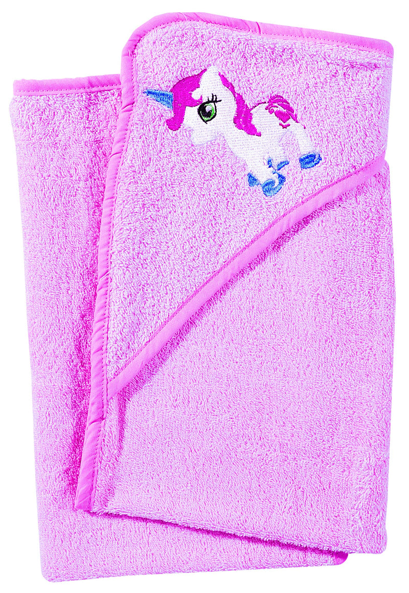 Baby Hooded Bath Towel For kids and New Babies Soft Thick Abosrbent Towel With Hood For New Born Essentials, Pink - 75 x 78 cm 75x78 cm (Pack of 1) - BeesActive Australia