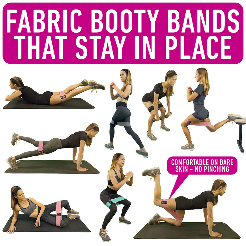 Resistance Bands for Working Out with Exercise Guide. Fabric Booty Bands for Women Men. Workout Bands Leg Bands for Working Out. Hip Resistance Loops for Squat Butt Glute Set Fitness Home Elastic Band - BeesActive Australia