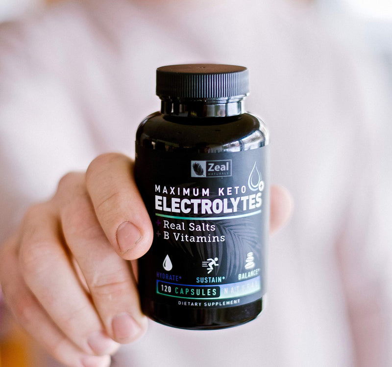 Keto Electrolyte Supplement (120 Capsules) Maximum Keto Electrolytes Supplements Pills w Real Salt®, B Vitamins, Magnesium and Potassium Supplement - Salt Pills & Electrolyte Tablets - BeesActive Australia