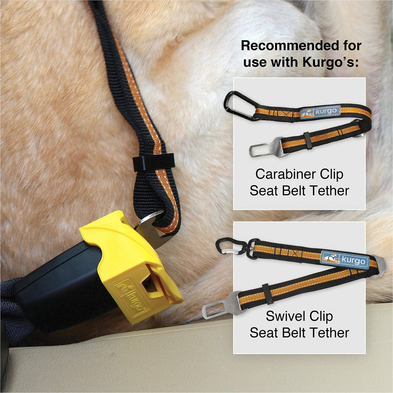 Kurgo Direct to Seatbelt Tether for Dogs, Car Seat Belt for Pets, Adjustable Dog Safety Belt Leash, Quick & Easy Installation, Works with Any Pet Harness, Carabiner, Swivel, Bungee, Zipline - BeesActive Australia
