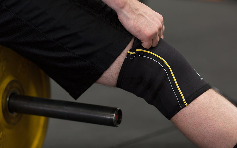 Fit Active Sports Knee Compression Sleeves for Powerlifting, Weightlifting, Wrestling, Cross Training, Squatting, Running, Meniscus Tear - for Men & Women (1 Pair) Black, Gold X-Large - BeesActive Australia