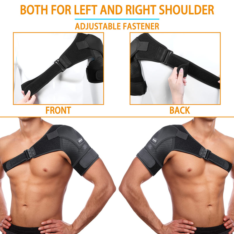 Thx4COPPER Adjustable Shoulder Brace-Compression Support Belt-Joint Protection, Pain Relief for Dislocated AC Joint, Frozen Shoulder, Arthritis, Scapula Tendinitis, Rotator Cuff -Left/Right Shoulder S-M - BeesActive Australia