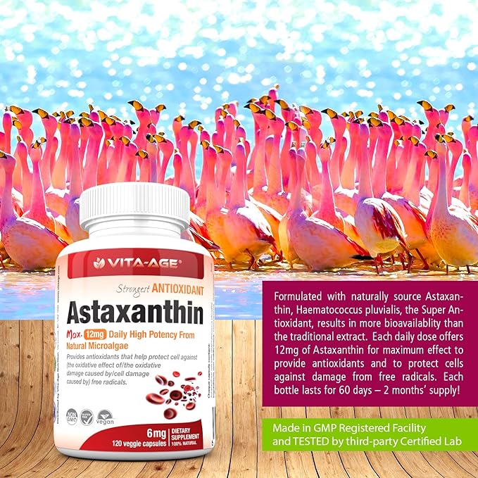 VITA-AGE Astaxanthin Powerful antioxidant (1-2 tablets/120 tablets per day) - BeesActive Australia