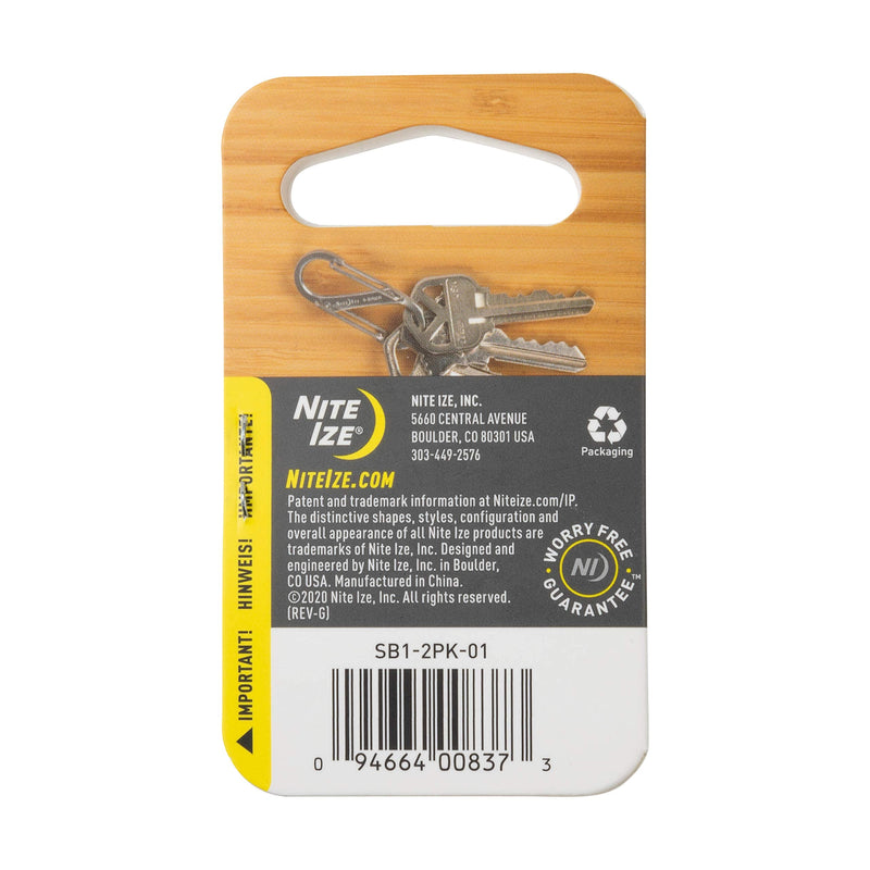 Nite Ize Size-1 S-Biner Dual Carabiner, Stainless-Steel, Black, 2-Pack - BeesActive Australia