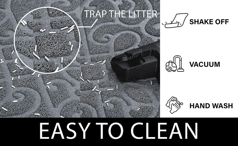 PetLike Cat Litter Mat, Thick Litter Trapping Mat, Durable Litter Box Mat Waterproof, Indoor Mat Washable Mats with Non-Slip Backing, Soft on Kitty Paws and Easy to Clean, Phthalate Free, 30x18 Light Pink - BeesActive Australia