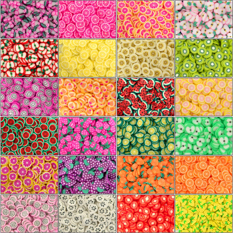 Duufin 16800 Pcs Nail Art Fruit Slices Colorful 3D Fruit Nail Slices with a Tweezers for Art DIY, Slime Making, Craft, Decoration - BeesActive Australia