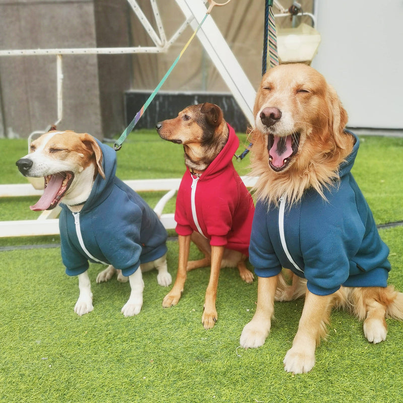 ARUNNERS Large Breeds Dog Hoody Clothes Zip Up Hoodies for Dogs L - 9XL 4X-Large Red - BeesActive Australia