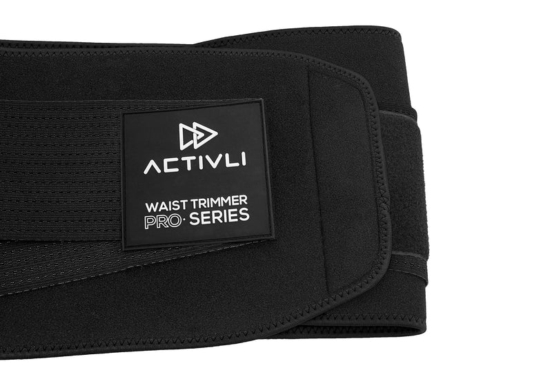 ACTIVLI Waist Trimmer Lumbar Support Belt for Men & Women - A Perfect Stretchable and Breathable Stomach Slimmer (Black, S-M) - BeesActive Australia