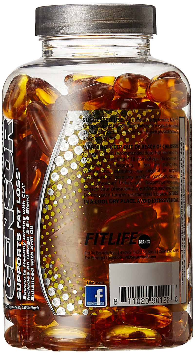 Censor - Fat Loss and Body Toner with CLA, Fish Oil, Safflower and Omega 3-6-9 Blend - Dietary Supplement for Improved Energy, Metabolism and Health - 180 Softgels - BeesActive Australia