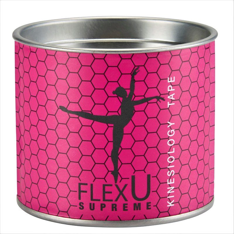 FlexU Kinesiology Tape; Single Roll (Pre-Cut or Continuous); Advanced Strength and Flexibility Properties; Longer Lasting Therapeutic Recovery; Sports Tape Pink 16.4 Feet UnCut - BeesActive Australia