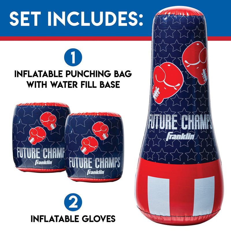 [AUSTRALIA] - Franklin Sports Inflatable Punching Bag & Glove Set - Future Champs - 42 x 19 x 19 inches 