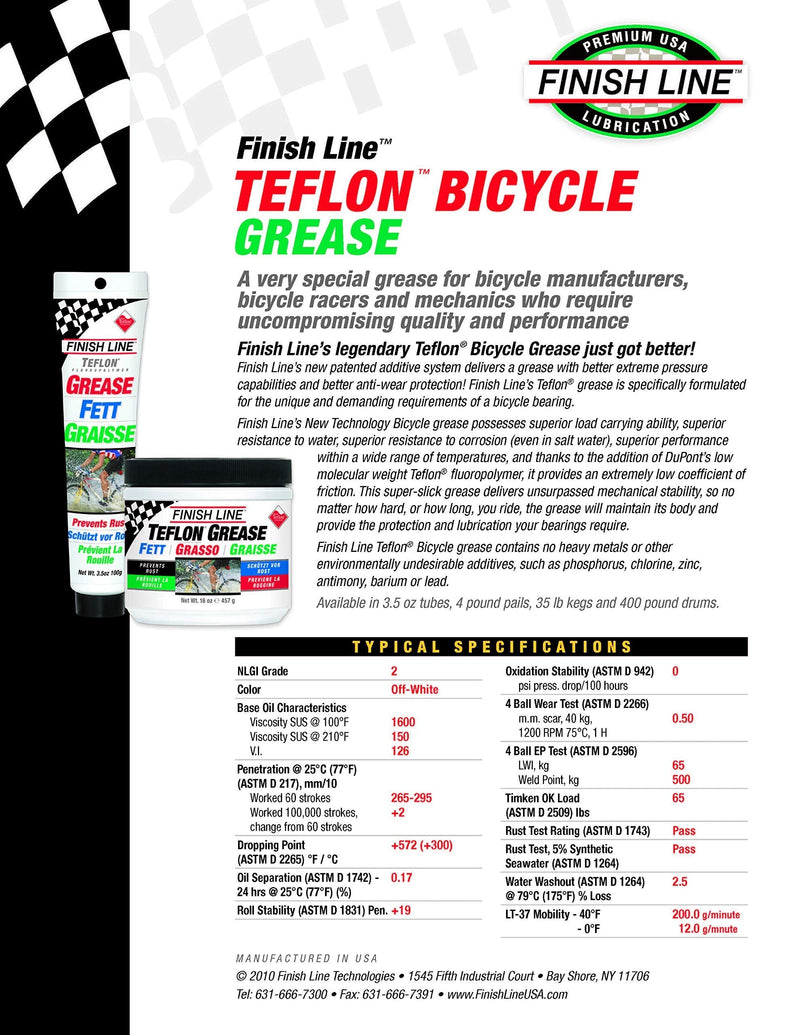 Finish Line Premium Grease with Teflon - BeesActive Australia
