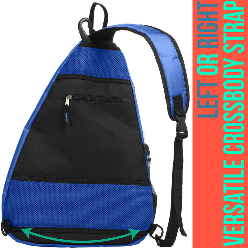 Athletico Sling Bag - Crossbody Backpack for Pickleball, Tennis, Racketball, and Travel for Men and Women Blue - BeesActive Australia