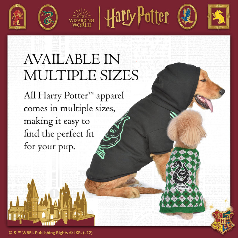Harry Potter Slytherin Pet Hoodie With Faux Scarf - Dog Apparel & Accessories for Hogwarts Houses, Slytherin Dog Hoodie, Harry Potter Dog Clothes, Slytherin Dog Clothing, Pullover Sweatshirt for Dogs X-Large Black - BeesActive Australia