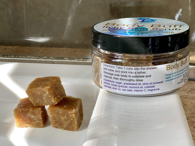 Itchy Skin Sugar Scrub for Eczema,psoriasis & More, Honey Maple Oat Scent with Oatmeal,horsetail,aloe, Vitamin E, Honey and More, 8oz - BeesActive Australia