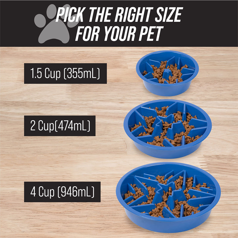 Leashboss Dog Bowl Slow Feeder for Raised Pet Feeders - Maze Food Bowl Compatible with Elevated Diners for Neater Pet Eating (4 Cups - 8.9-9.25 Inch Feeder Holes, Gray) 2 Cup - 7.5-8 Inch Feeder Holes - BeesActive Australia