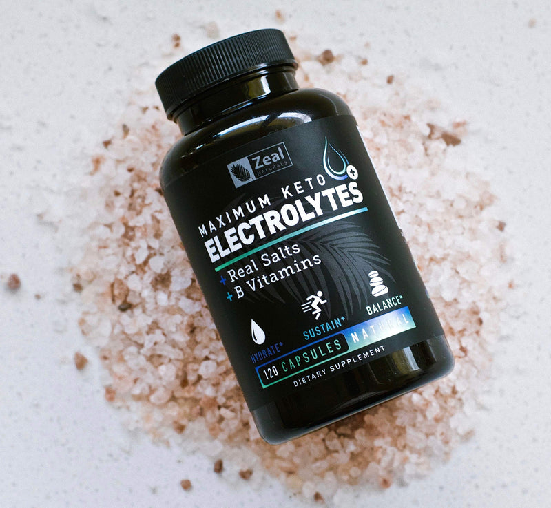 Keto Electrolyte Supplement (120 Capsules) Maximum Keto Electrolytes Supplements Pills w Real Salt®, B Vitamins, Magnesium and Potassium Supplement - Salt Pills & Electrolyte Tablets - BeesActive Australia