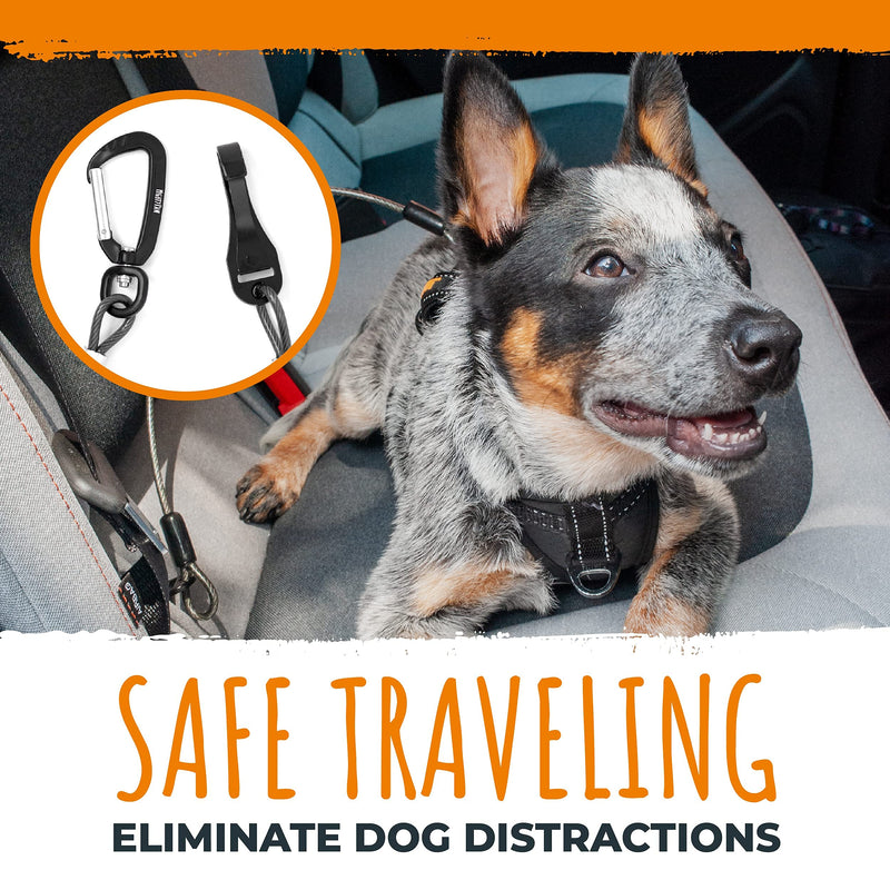 Mighty Paw Dog Seat Belt | No Chew Dog Seatbelt Tether, Pet Seat Belt for Car, Dog Car Leash, Dog Safety Belt for Car, Seatbelt for Dog in Car, Dog Seat Belt for Car, Dog Car Seat Belt Large - Puppy Medium Black - BeesActive Australia