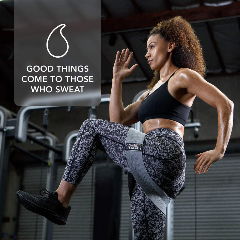 Sweet Sweat Hip Bands with 3 Levels of Resistance | Non-Slip Fabric Booty Bands for Squats & Lunges | Includes Free Mesh Carrying Bag - BeesActive Australia
