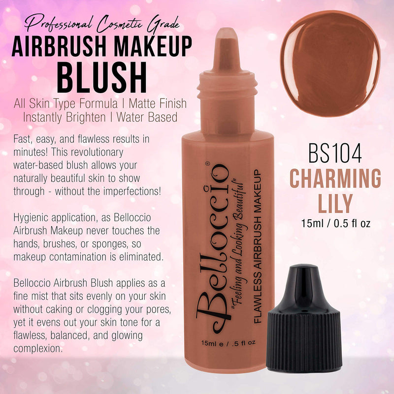 Half Ounce Bottle of Charming Lily Blush Belloccio's Professional Flawless Airbrush Makeup Blush - BeesActive Australia