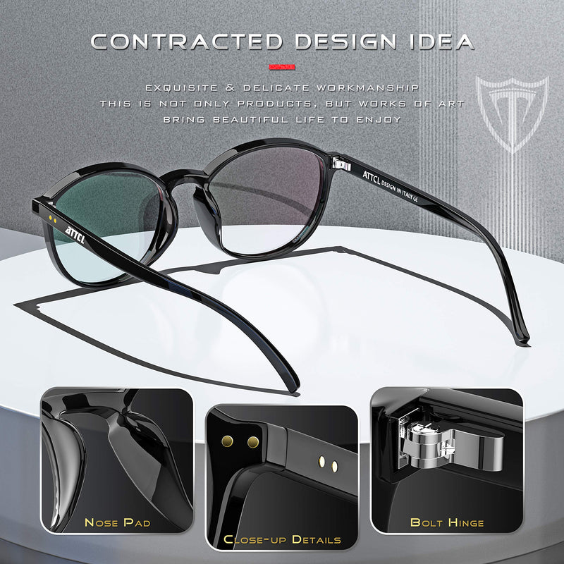 ATTCL Unisex Blue Light Blocking Glasses Women Men for Reduce Headache Anti Eye Fatigue TR90 Frame Black - BeesActive Australia