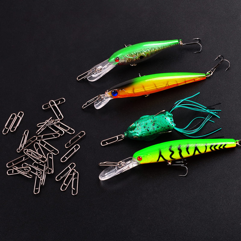 AGOOL Fishing Power Clips - 40/80pcs Fishing Lure Clips Stainless Steel Fishing Quick Snap Speed Clips Easy Fast Lure Change Connector for Freshwater Saltwater Line Leader Wire Small_26lbs_40pcs - BeesActive Australia