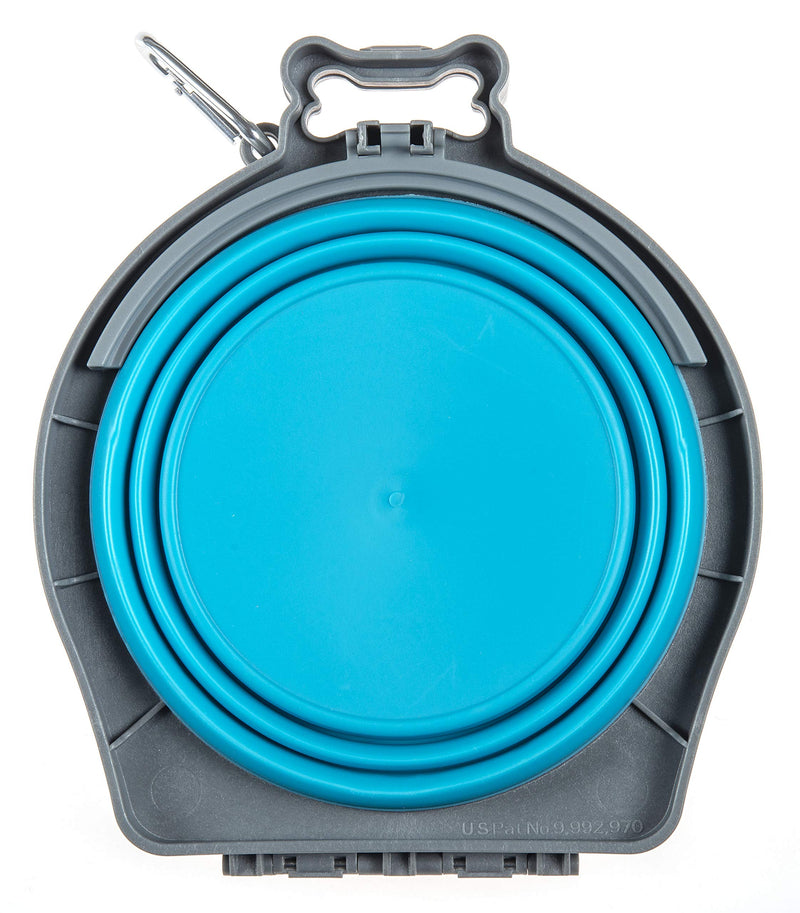 Loving Pets Bella Roma Travel Double Diner for Dogs Medium Travel Double Diner Blue - BeesActive Australia