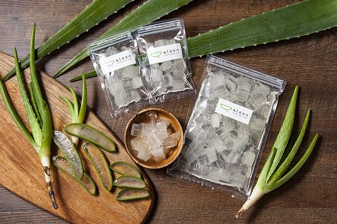 Cut Aloe Vera 80 g (Mainichi Aloe) / Aloe Vera Leaf Meat (5) - BeesActive Australia