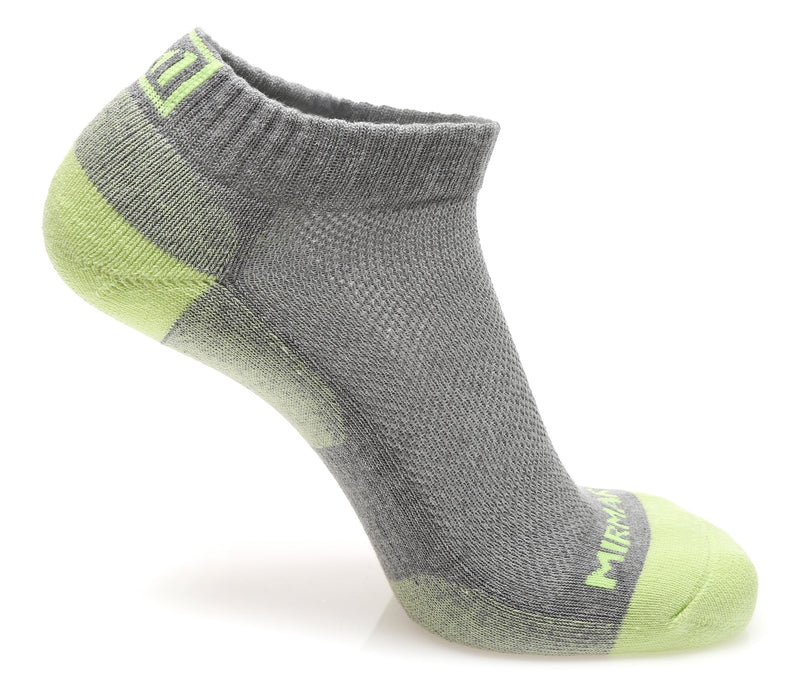 MIRMARU High Performance 6 Pairs Low Cut Athletic Running Cushion Sports Socks for Men & Women 7-10 H, 2x Grey Lime, 2x Grey Orange, 2x Grey Aqua - BeesActive Australia