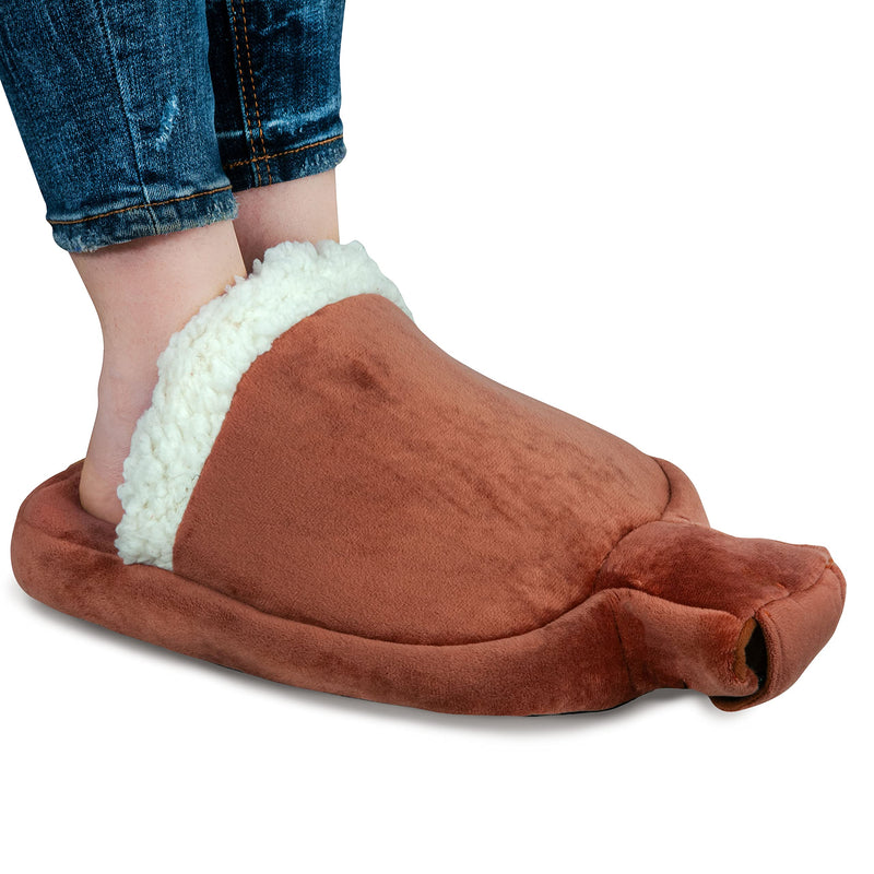 Things2KeepUWarm Heat Foot Warmer - Heated Foot Muff 2L Hot Water Bottle - Soothing Feet Warmer for Pain Relief and Cold Toes (Brown) - BeesActive Australia