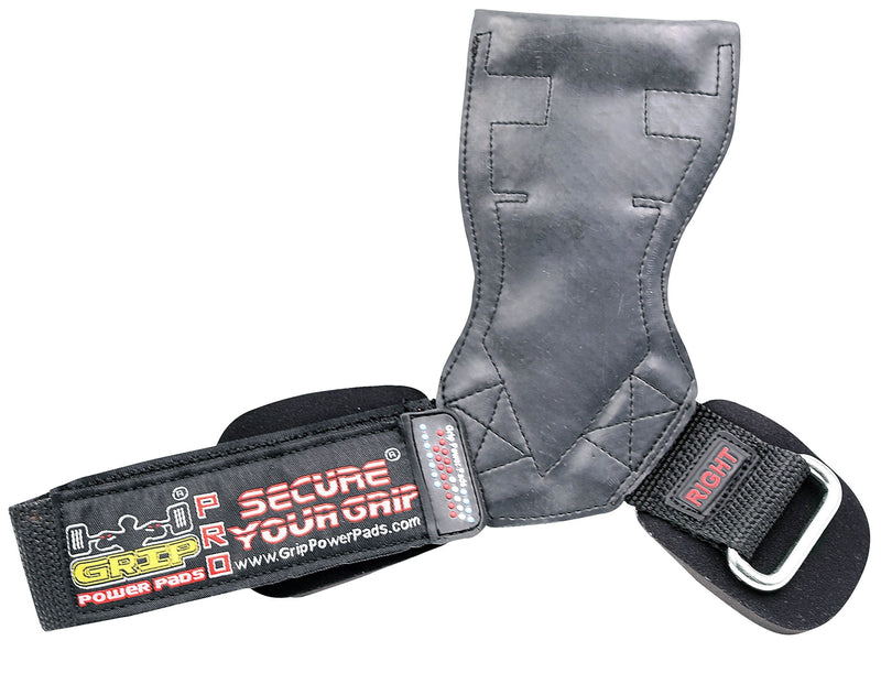 Lifting Grips PRO Weight Gloves Heavy Duty Barbell Gymnastics Straps Alternative to Power Hooks Deadlifts Adjustable Neoprene Padded Wrist Wrap Black Rubber Small 5.0"-6.40" Wrist Size - BeesActive Australia