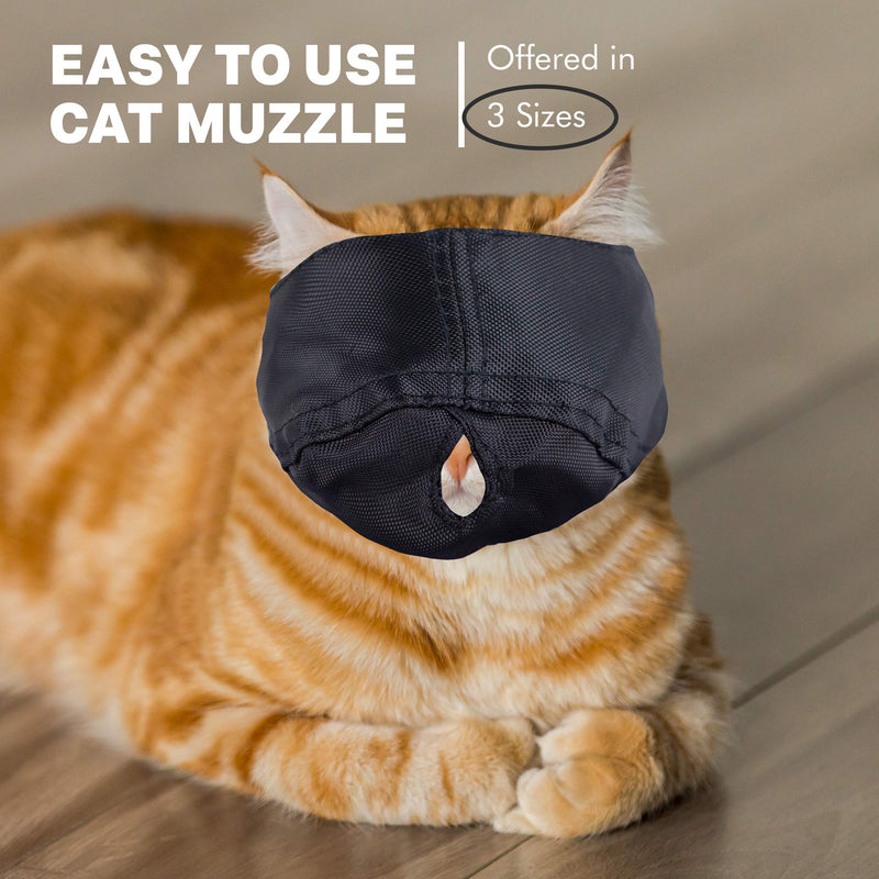 Downtown Pet Supply Cat Muzzle for Grooming - Cat Grooming Supplies - Soft Nylon Muzzle with Eye Cover and Velcro Strap - Cat Restraint Set - Small, Medium & Large - 3 Pack - BeesActive Australia