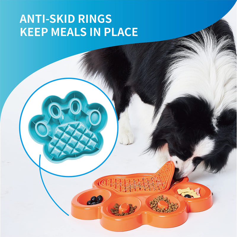 PetDreamHouse PAW 2-in-1 Slow Feeder Interactive Bowl with Removable Lick Mat - Blue - BeesActive Australia