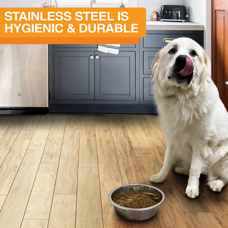 Stainless Steel Dog and Cat Bowls - Metal Food and Water Dish - Includes Neater Feeder Replacement Bowls (Single Bowl or 2 Pack) 7 Cup Two Pack - BeesActive Australia
