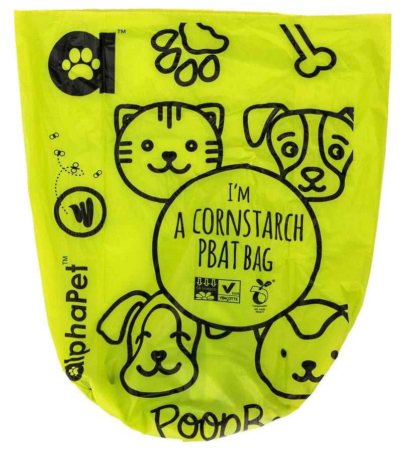 My AlphaPet Dog Poop Bags Refill Rolls - Large Size 9 x 13 Inches - Earth Friendly Highest ASTM D6400 Rated - Leak Proof Doggie Waste Bags 120 Count Unscented Green - BeesActive Australia