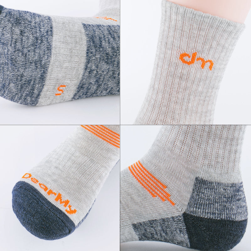 DEARMY Athletic Hiking Socks for Women and Men with Cushion Moisture Wicking Cotton Running Crew Socks (5Pairs) Small 5 X Grey - BeesActive Australia