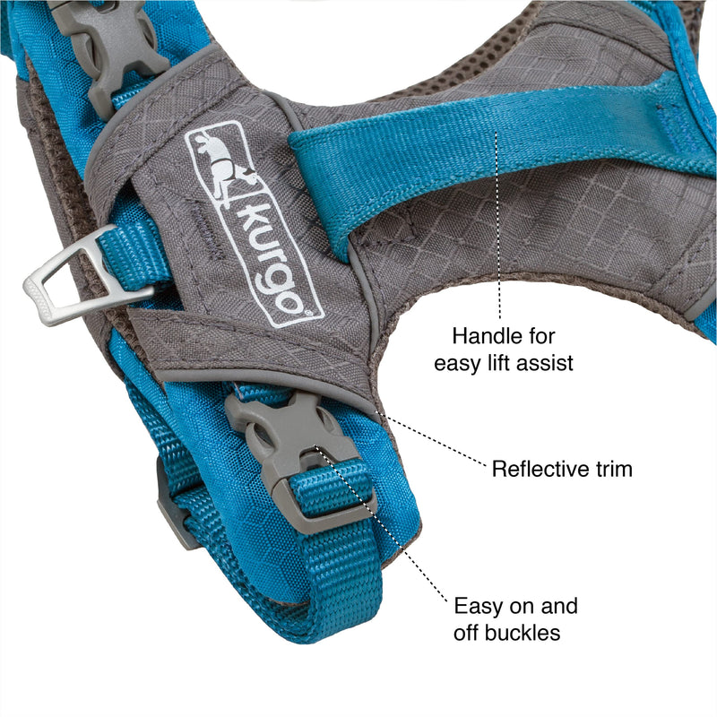 Kurgo Journey Air Dog Harness, Pet Hiking Harness for Running & Walking, Everyday Harnesses for Pets, for Large, Medium, & Small Dogs, Reflective, Black, Blue, Red, Coral, Orange, and Purple - BeesActive Australia