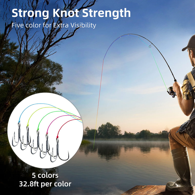 RUNCL Braided Fishing Line, Abrasion Resistant Braided Lines for Saltwater or Freshwater, Smooth Casting, Zero Stretch, Thin Diameter, Multicolor for Extra Visibility, 328/546/1093Yds, 8-200LB B - 546Yds/500M(8 Strands) 100LB(45.4KG)/0.57mm - BeesActive Australia