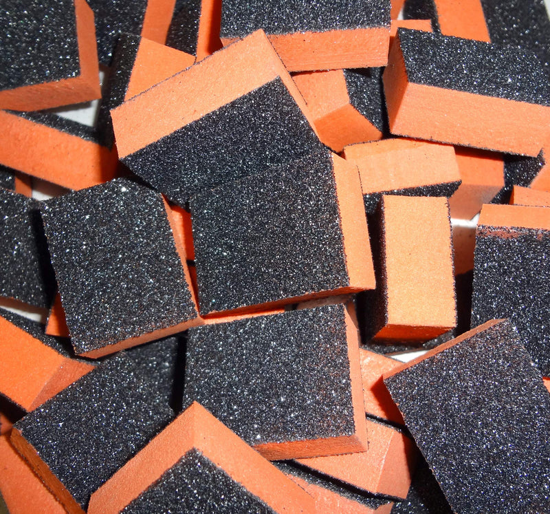 PrettyClaw | 40pc Disposable Nail Buffer Blocks 80/80 Black Grit Orange Buffing Blocks Nail Sanding Block 2 Sided Mini Nail Buffing Squares - BeesActive Australia