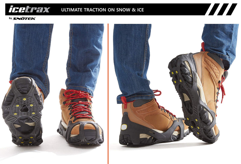 ICETRAX V3 Tungsten Winter Ice Grips for Shoes and Boots - Ice Cleats for Snow and Ice, StayON Toe, Reflective Heel S/M (Men: 5-9 / Women: 6.5-10.5) - BeesActive Australia